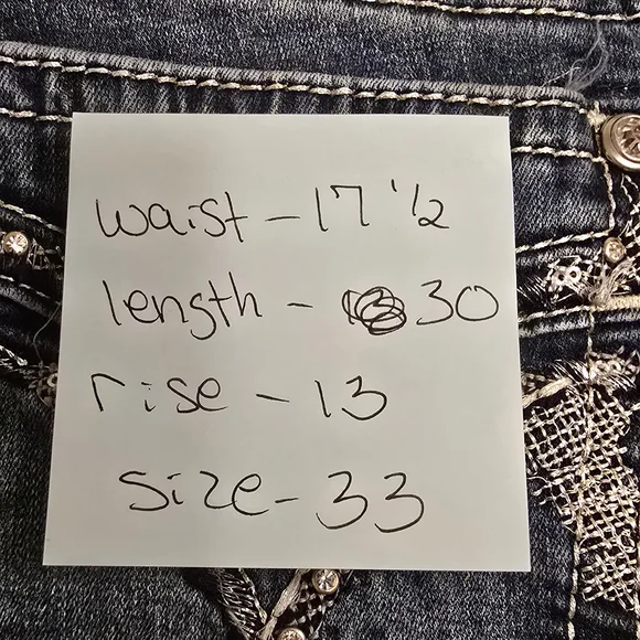 Miss Me Dark Blue Boot Cut Jeans with Silver Accents - Picture 5 of 5